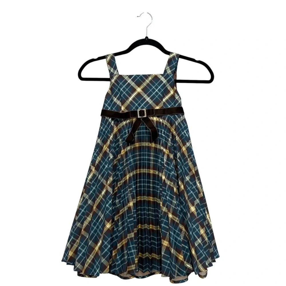 Bonnie Jean Girls Plaid Holiday Dress – Size 6